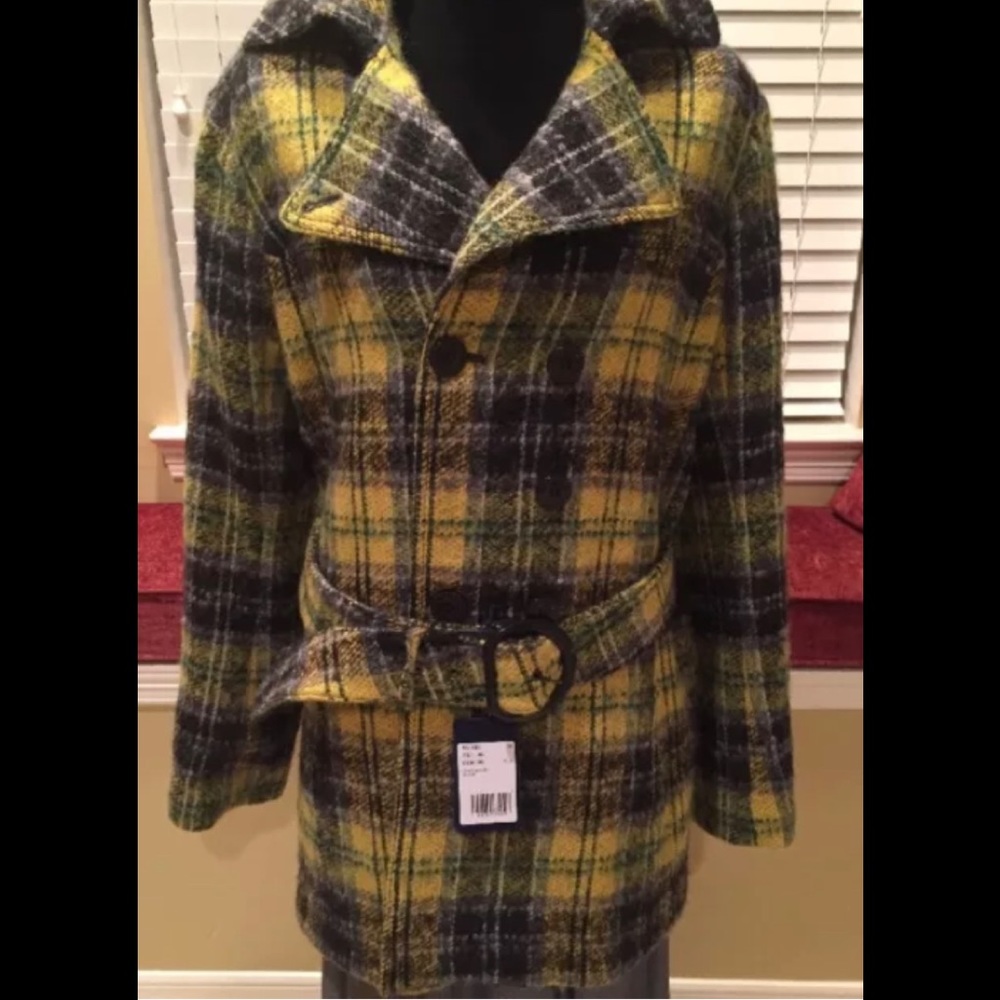 Trussardi trench coat virgin Wool and Angora Size:46 🇮🇹-10-12 USA Msrp $1000